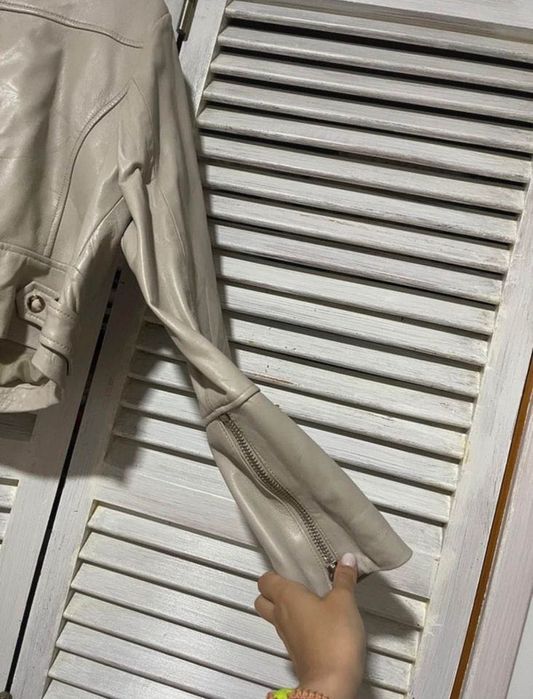 Casaco de Pele Branco Sujo