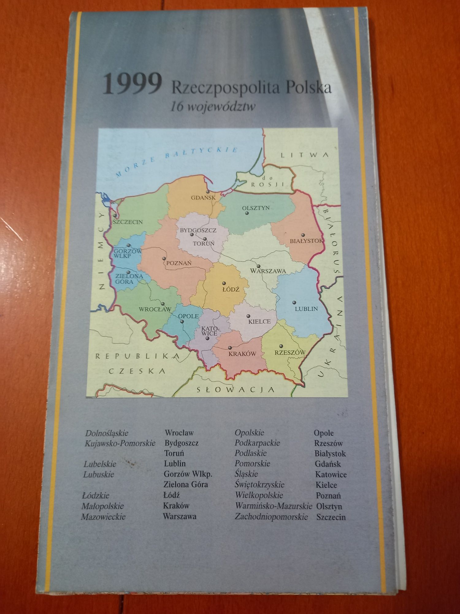 Mapa Drogowo Administracyjna Polska 1999rok