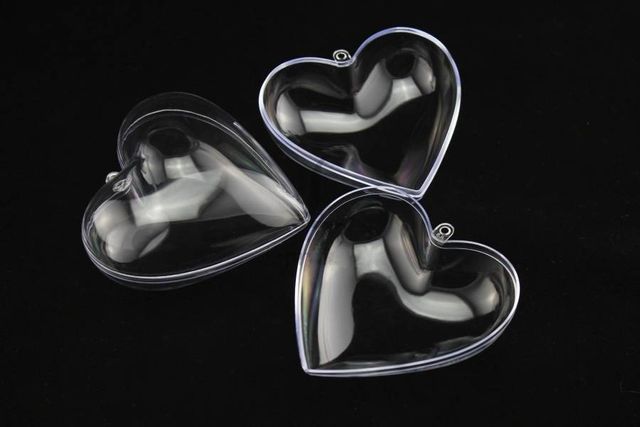 Прозрачное складное сердце подвесное 8 см (упаковка 5 шт)