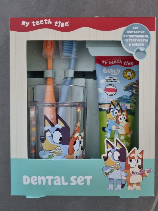 Dental set szczoteczka pasta kubek bluey bingo