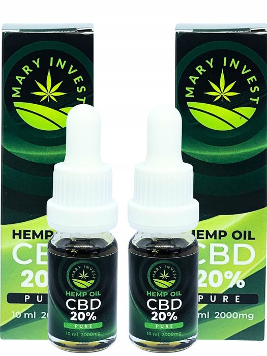 Olejek konopny CBD 20 % 2000 mg Pure |Izolat| THC 0 % | 2x10 ml |