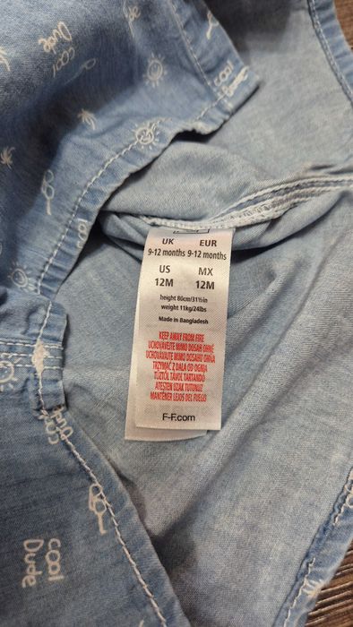 046 P koszula nr 2 kr r kratka F&F rozmiar 80 na 12 miesięcy