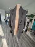 R.M L grafitowy sweter kardigan angora oversizowy