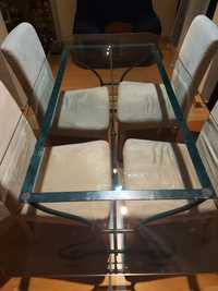 Mesa de sala (ferro com tampo de vidro)