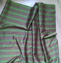 ткань на штору в полоску коричневая с зеленым