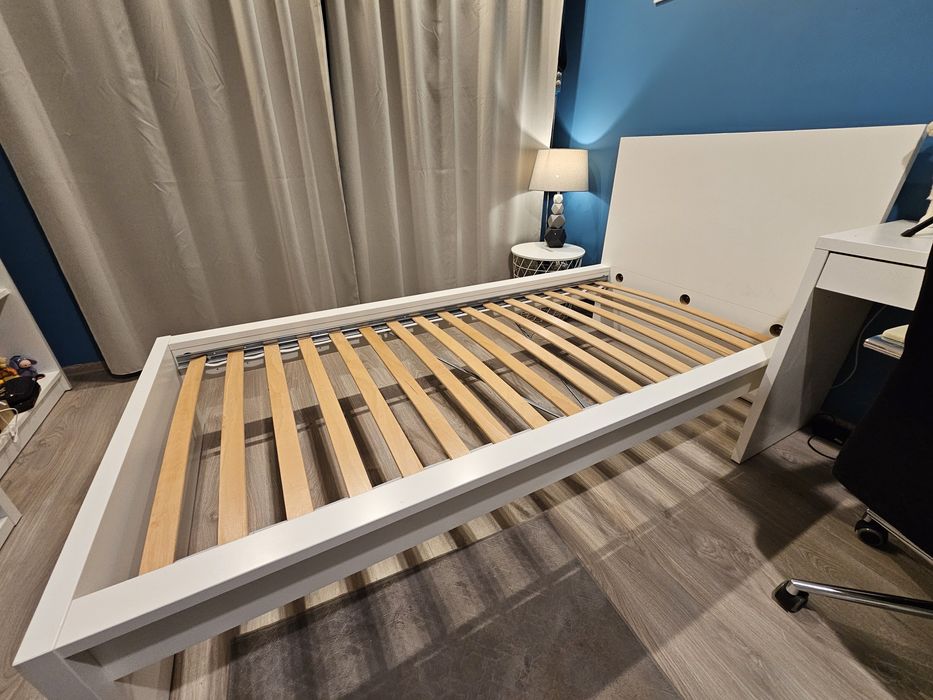 Łóżko MALM 90x200 Ikea + stelaż drewniany