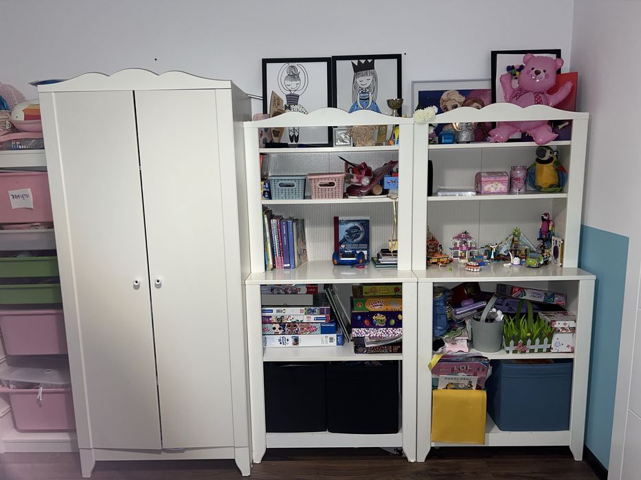 Meble Ikea szafa regał łóżko kremowe białe biurko