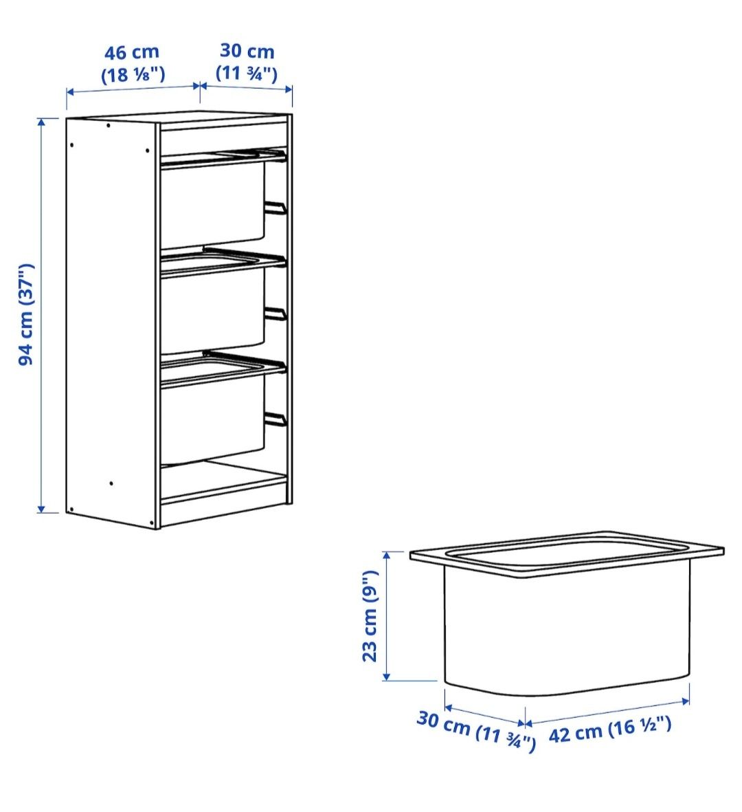 Trofast IKEA regał z 3 pojemnikami