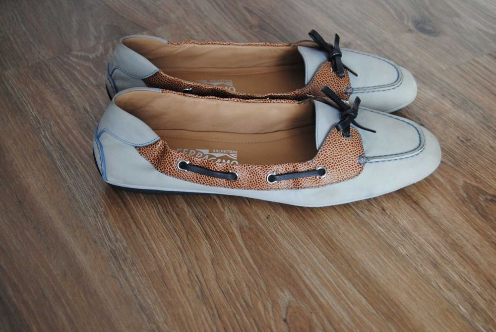 Шкіряні топсайдери Salvatore Ferragamo / кожаные топсайдеры туфли