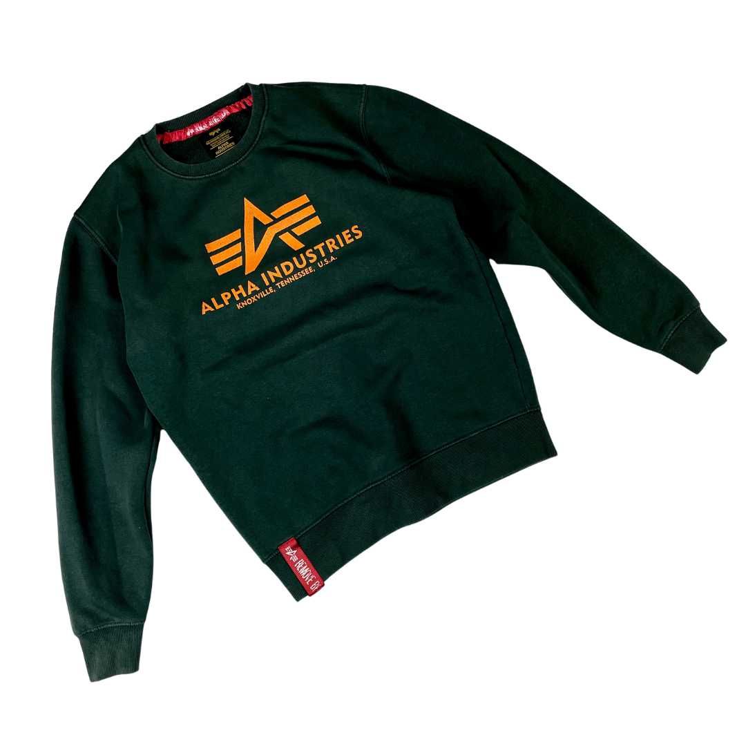 Alpha Industries crewneck bluza z dużym nadrukiem (S/M)