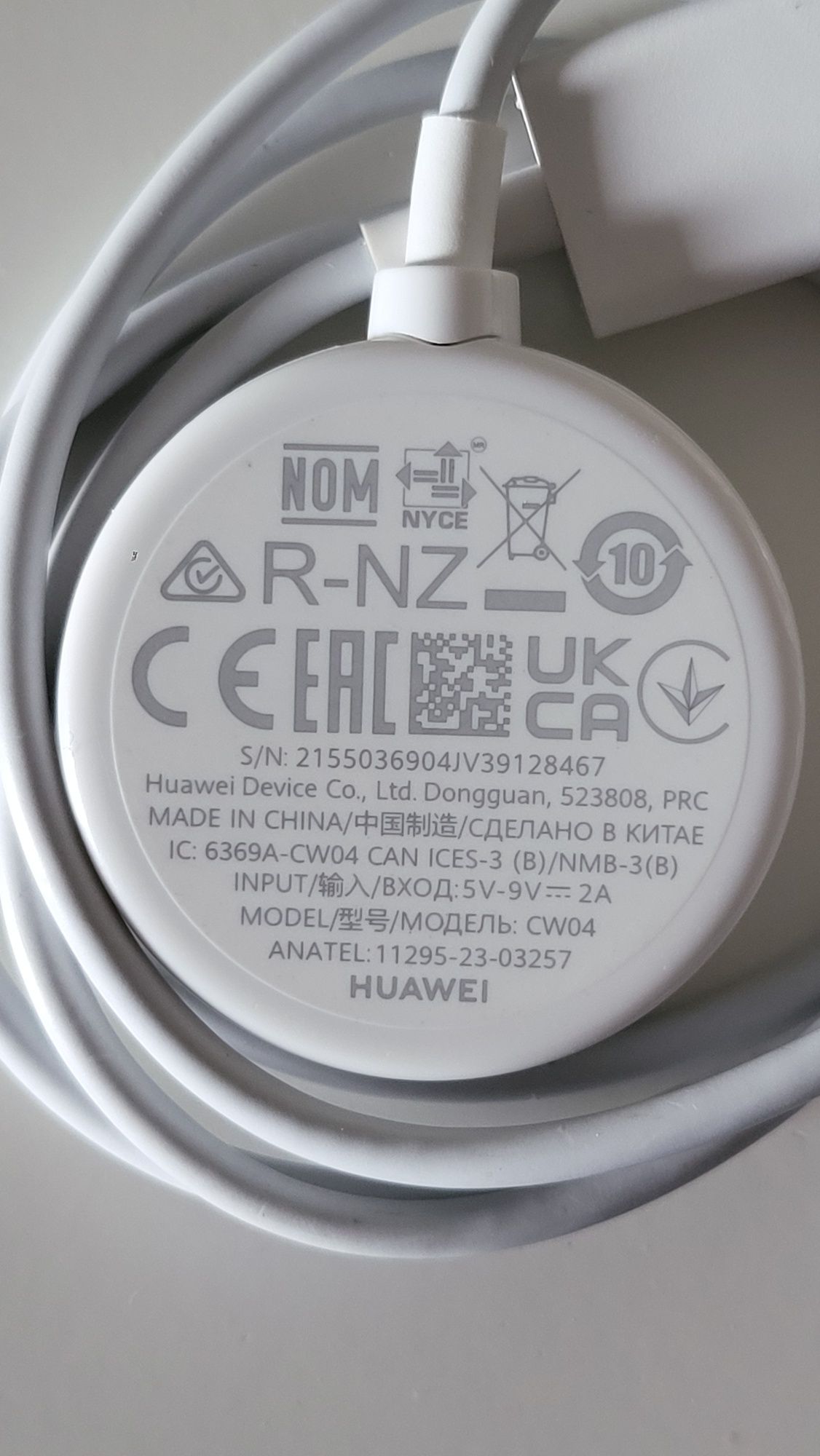 Ładowarka indukcyjna do zegarków Huawei CW04 9V 2A oryginalna sprawna