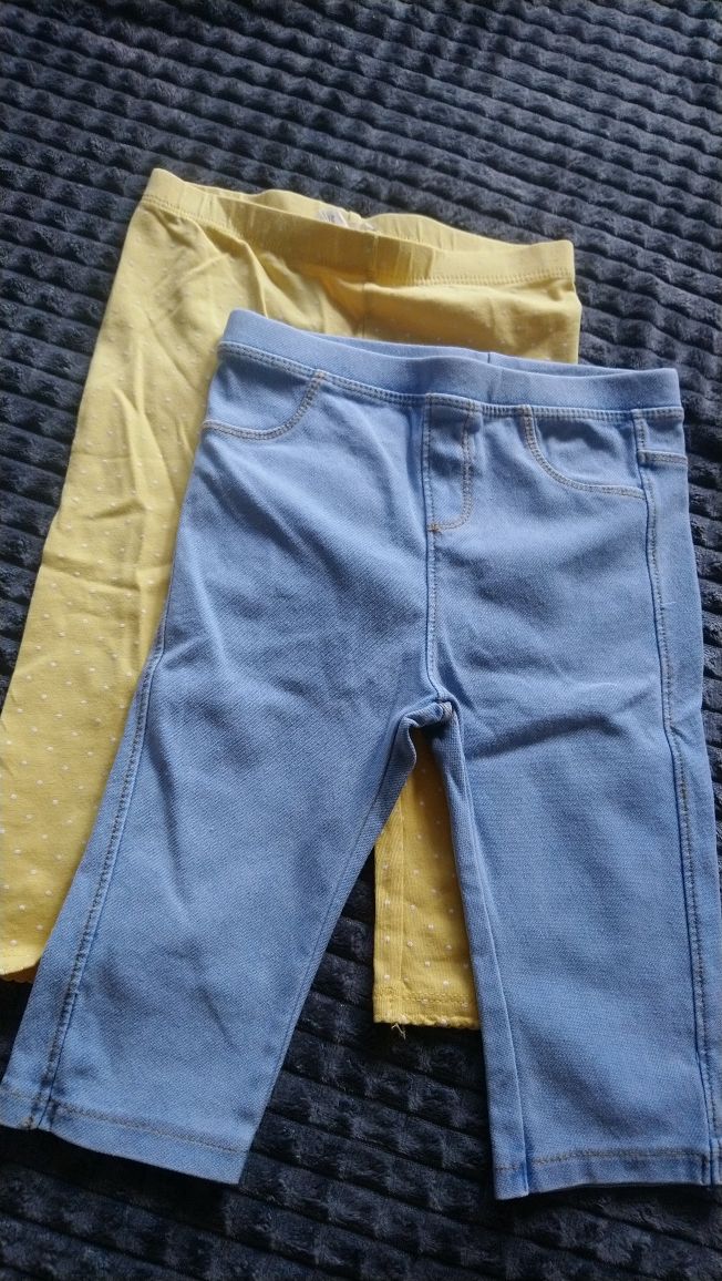 Legginsy letnie dwie pary żółte H&M Zara ala jeans 98
