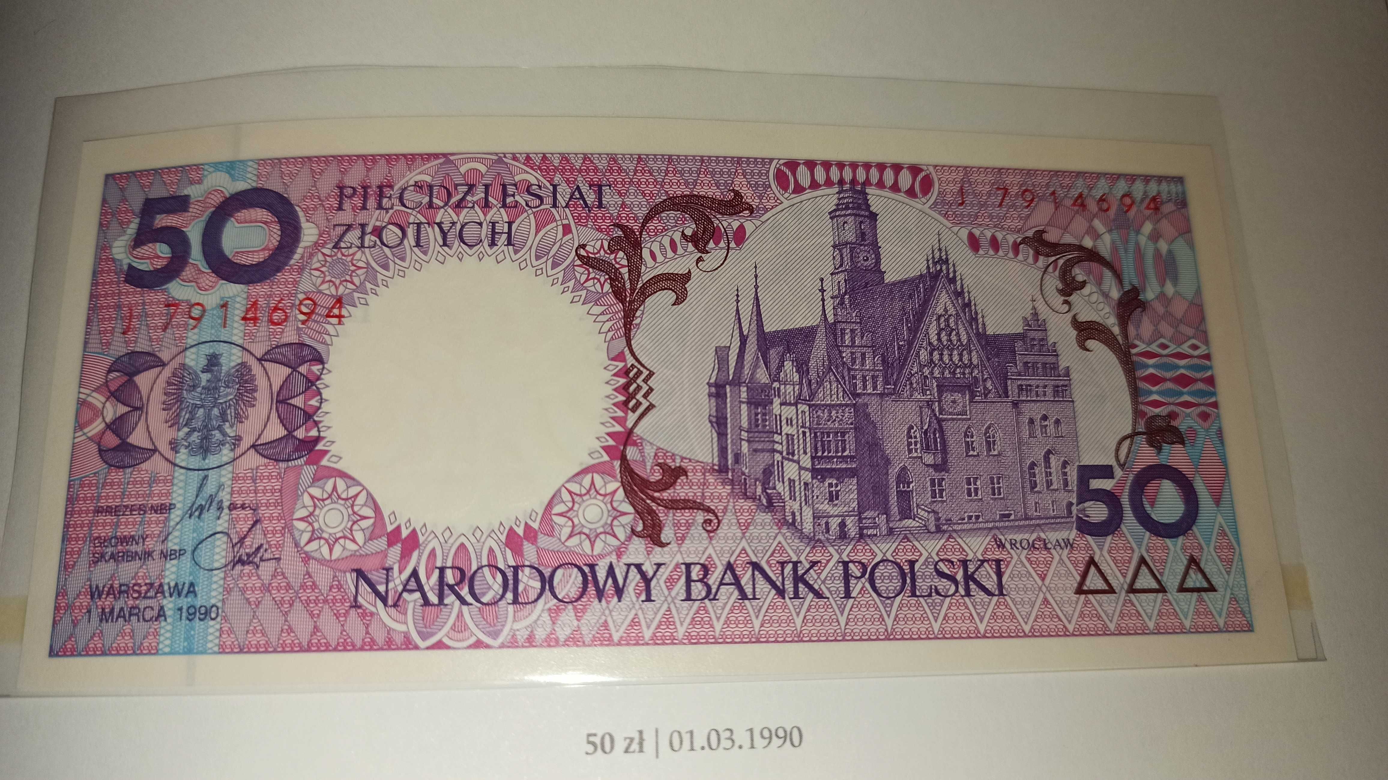 Album "Miasta polskie" 9 banknotów, stan UNC