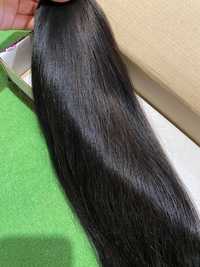 Волосы для наращивания премиум 57см 64грама 
Оттенок чёрный + вкраплен