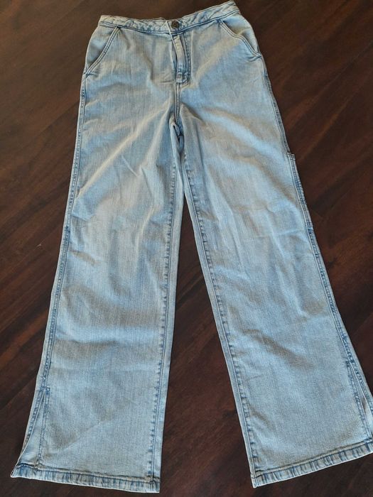 Dwie pary spodni jeansów marki H&M oraz Pepperts r. 158
