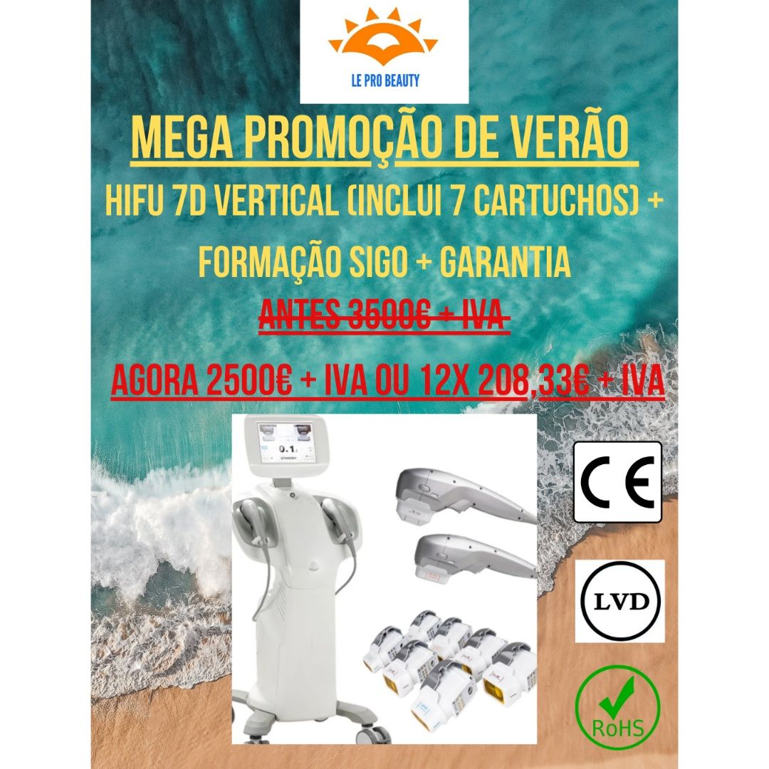 HIFU 7D vertical + 1 ano de garantia + curso DGERT