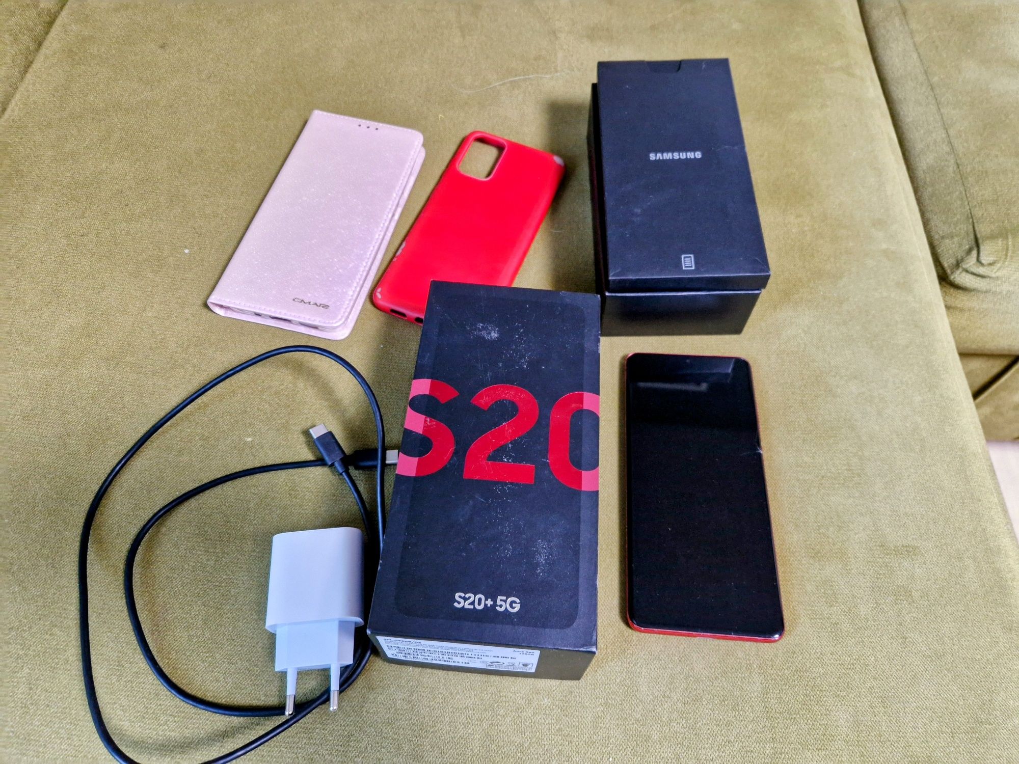Samsung Galaxy S20+ 5G Aura Red czerwony ładowarka  etui