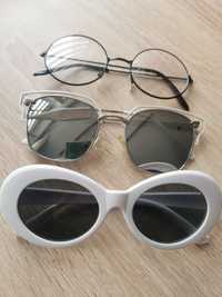 Okulary kujonki, leonki, przeciwsłoneczne, zestaw, komplet