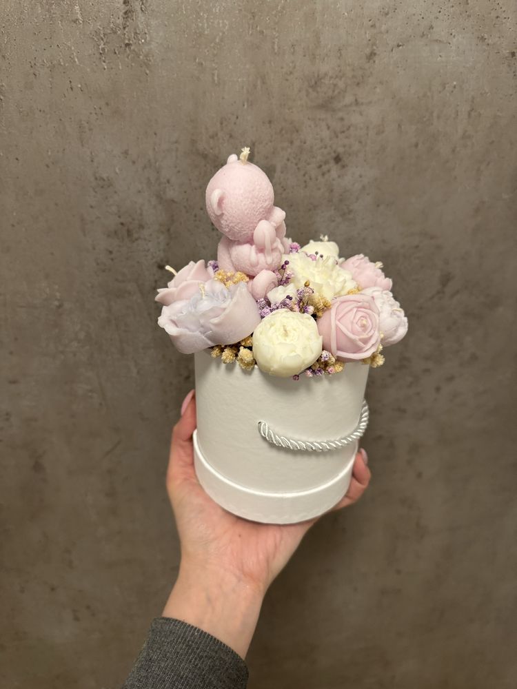 Świece sojowe candle box flower box świeca sojowa stroik komunia