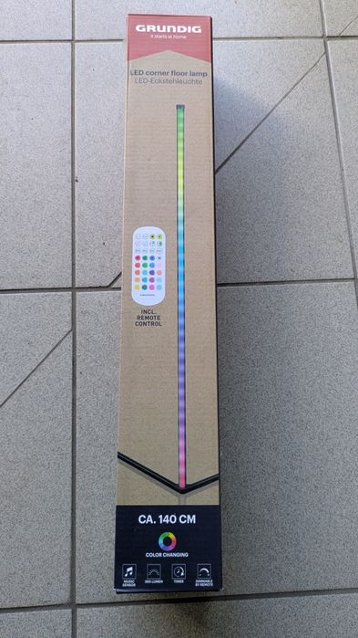 Lampa podłogowa stojąca narożna LED 15 W GRUNDIG RGD+ pilot