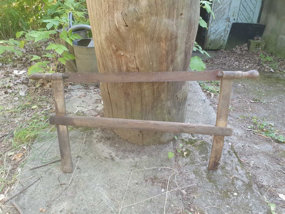 Piła ramowa stolarska przedwojenna stara dwuosobowa zabytkowa antyk