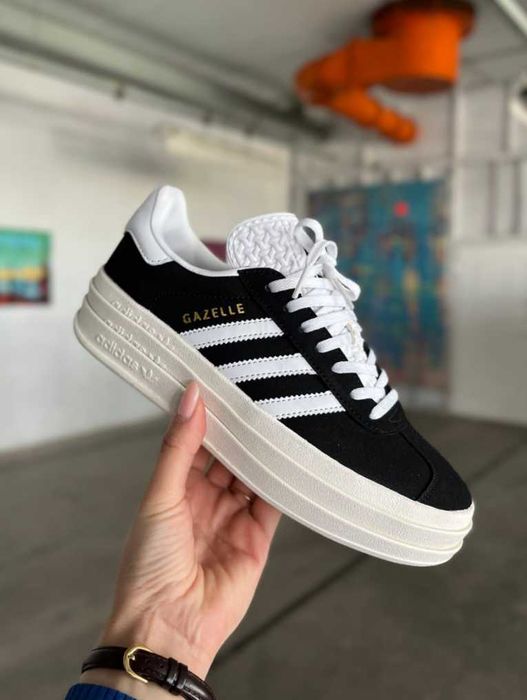 Кросівки Adidas Gazelle Bold Platform Black/White premium