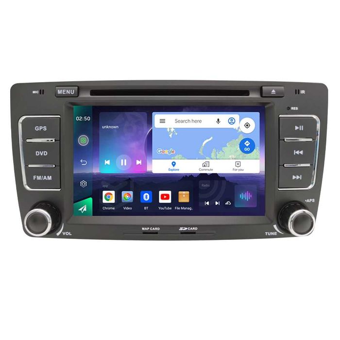 Radio FM RDS CarPlay Android GPS MP3 DVD USB WiFi Skoda Octavia II 2