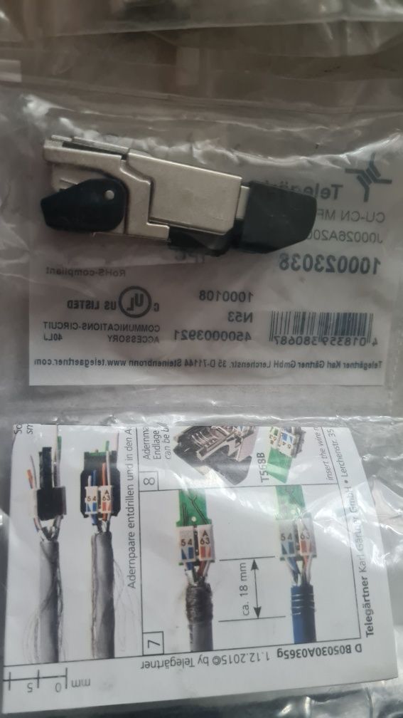 Wtyczka RJ 45 Telegärtner do internetu