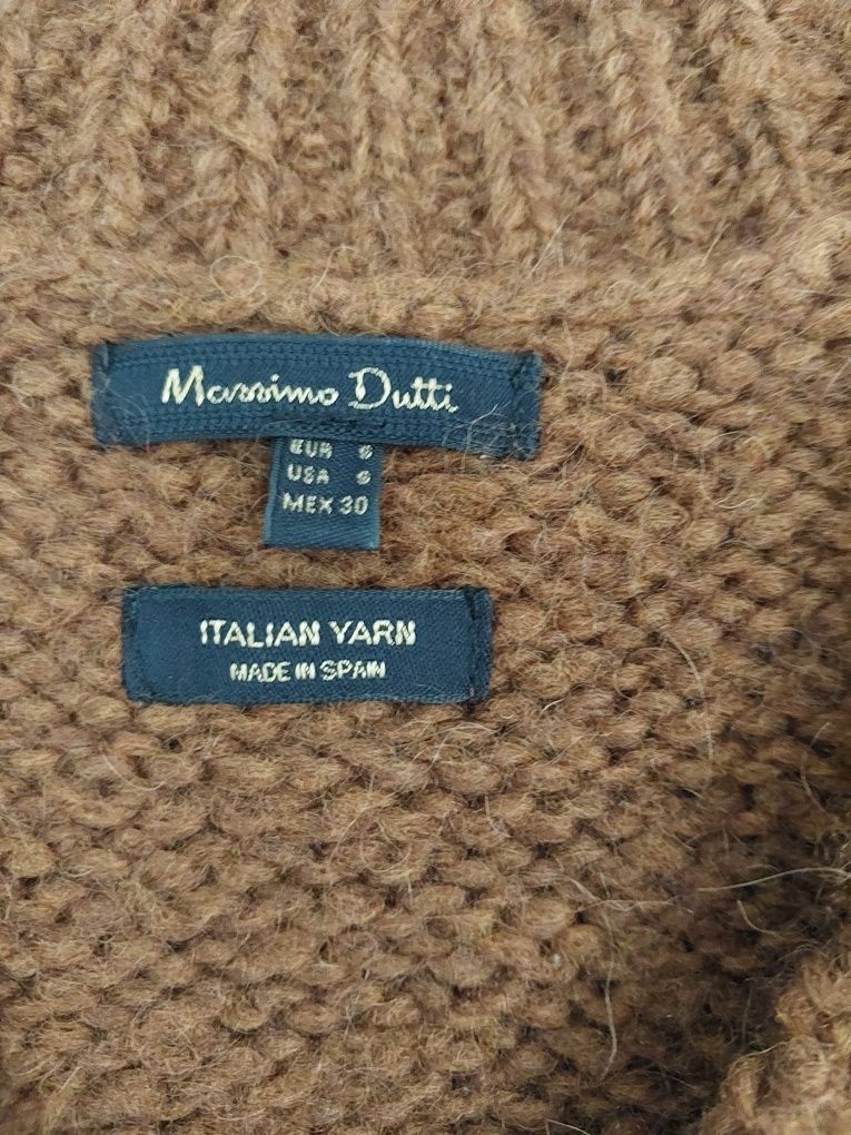 Sweter oversize S M Massimo Dutti alpaka wełna