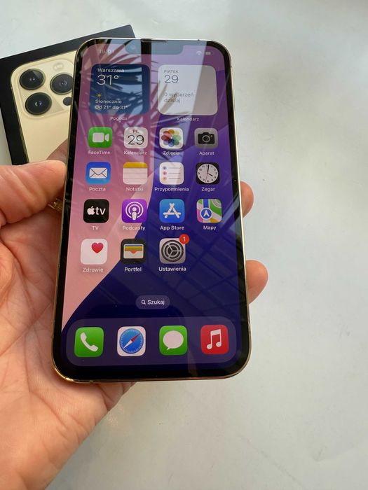 iPhone 13 Pro, Gold, 128 GB, kondycja 100%, gwarancja
