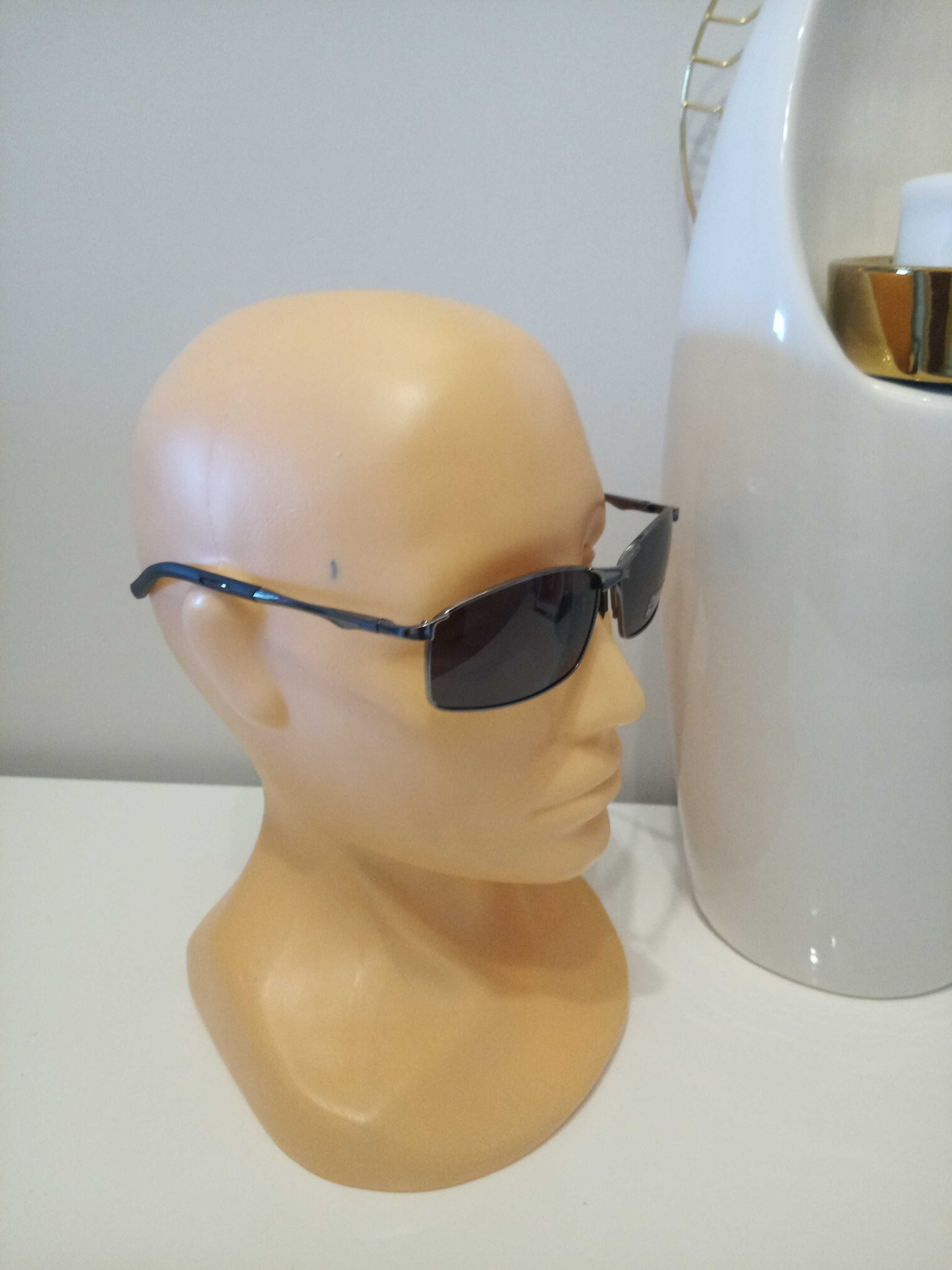 metalowe okulary męskie przeciw słoneczne spolaryzowane