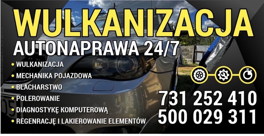 Wulkanizacja opon Mechanika Blacharstwo Lakiernictwo