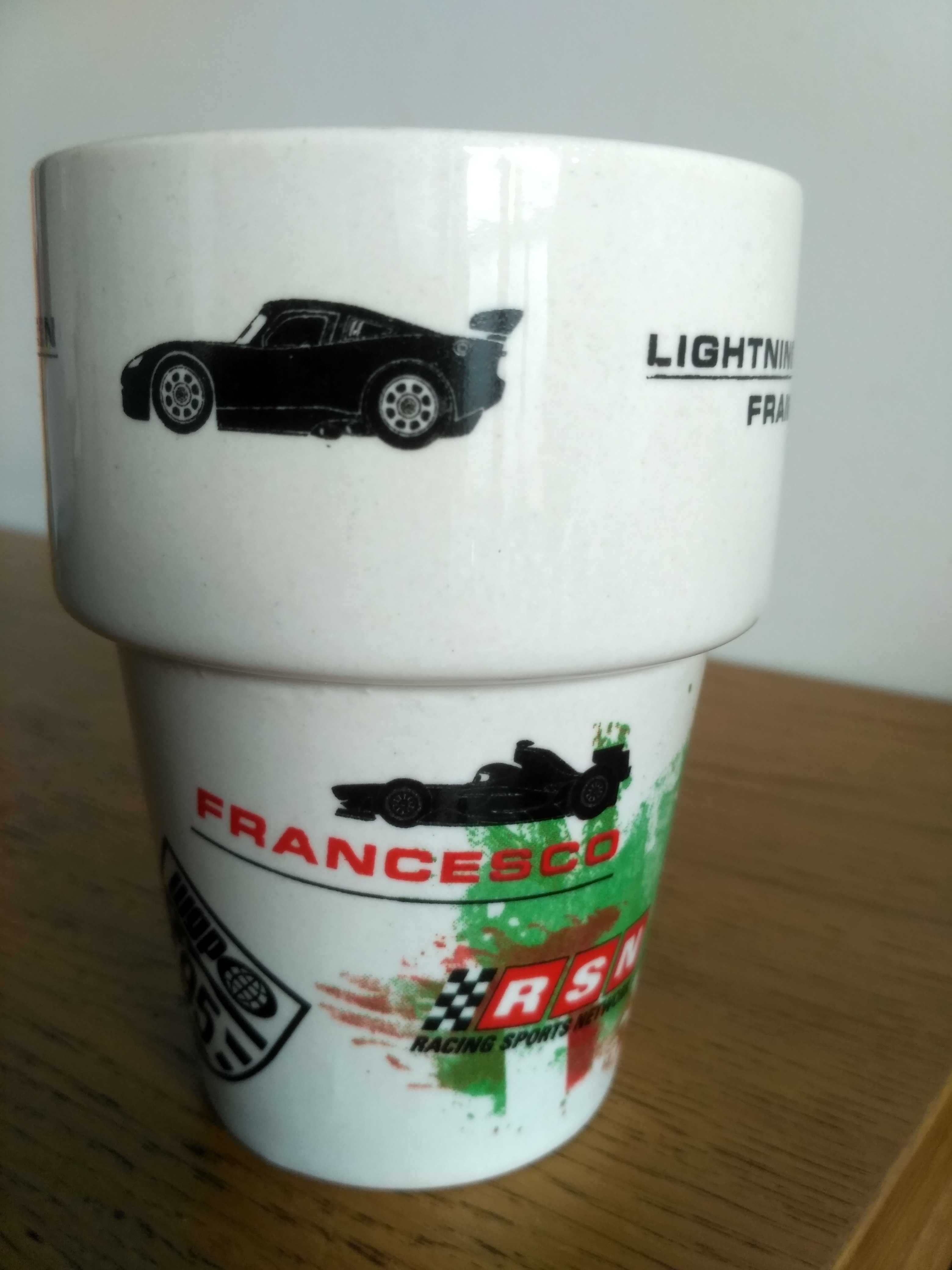 Mały porcelanowy kubek Disney Pixar Cars Zygzak McQueen/Francesco.