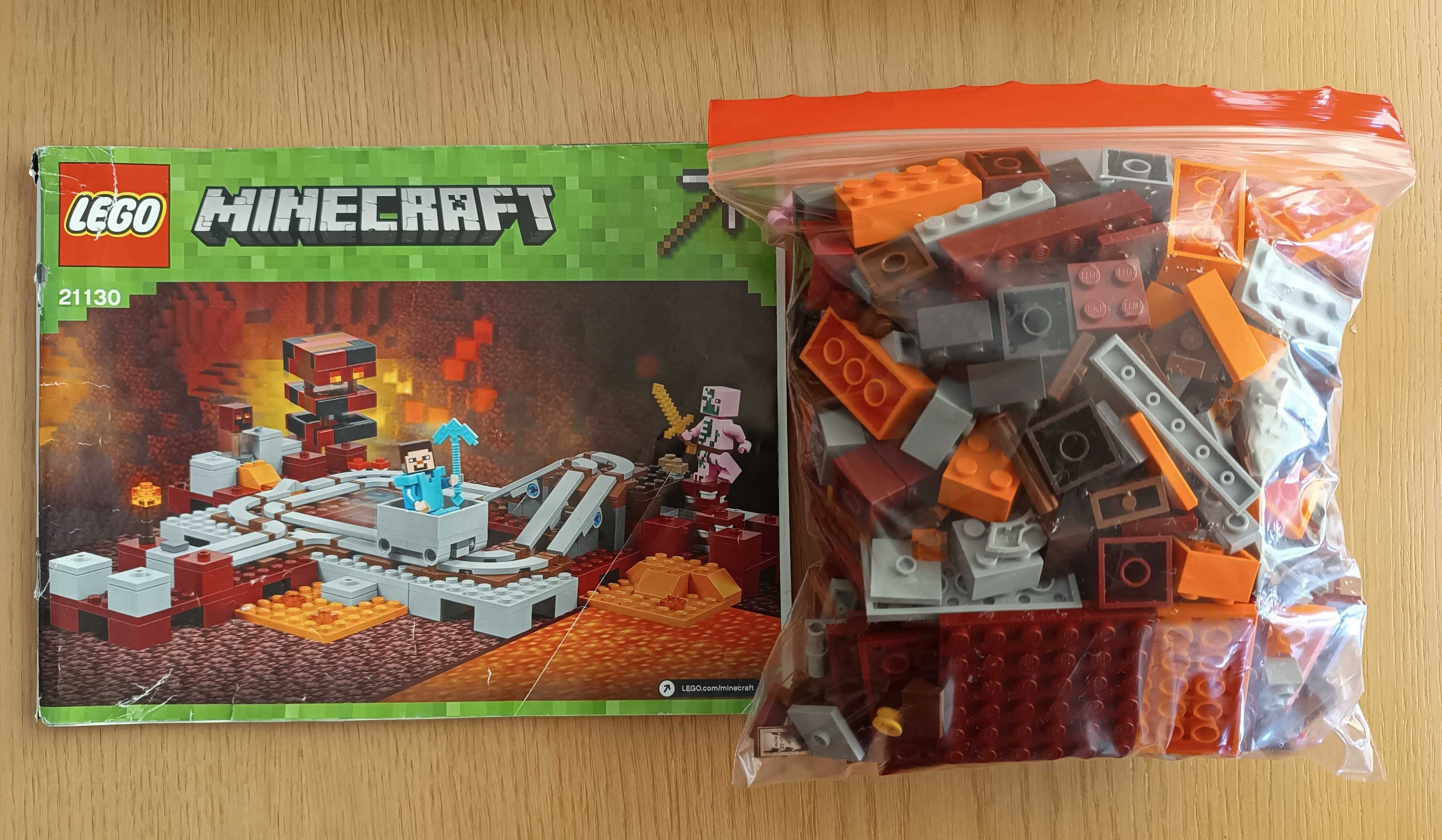 LEGO Minecraft 21130 Linia kolejowa w Netherze Stan Idealny