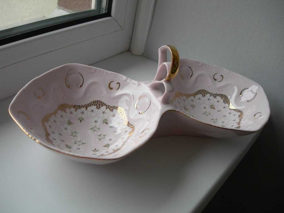 Менажниця, блюдо, рожевий фарфор, Чехія, нова!
