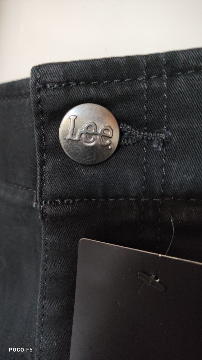 Lee Slim Fit czarne męskie spodnie rozm 36/32