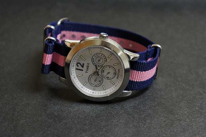 Pasek nylonowy NATO do zegarka 20mm różowe pink damskie