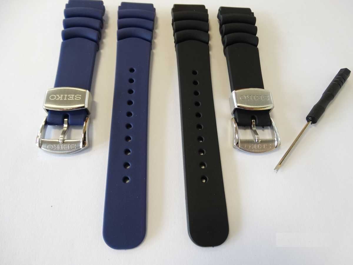 Pasek gumowy czarny 22mm do zegarka Seiko divera nurka silikonowy