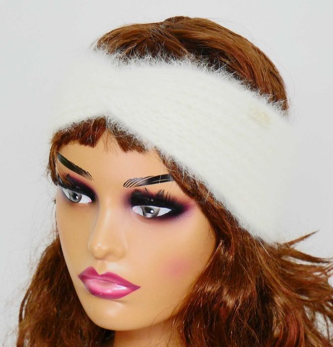 LaMel Opaska na głowę uszy Angora Merino handmade obw.52 - 54cm