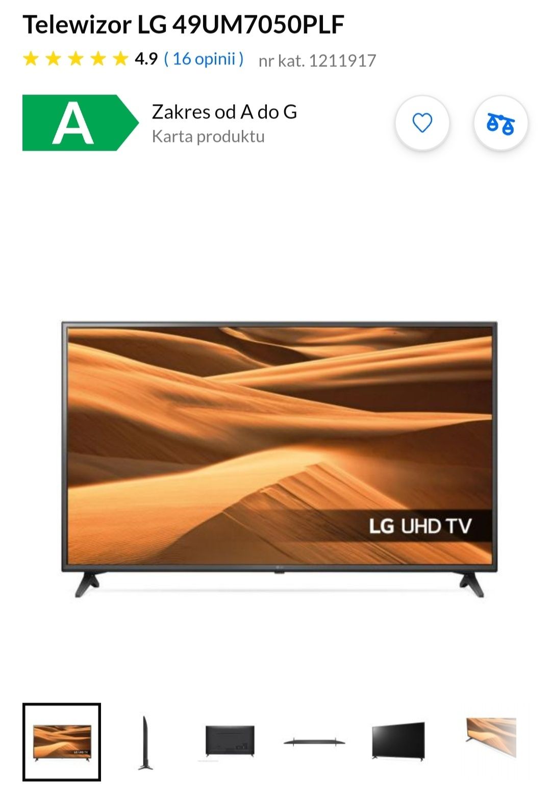 Tv lg49um7050 gearancja