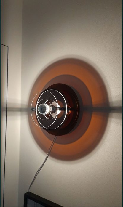 Lampa kinkiet brązowa akrylowa sufitowa w stylu vintage