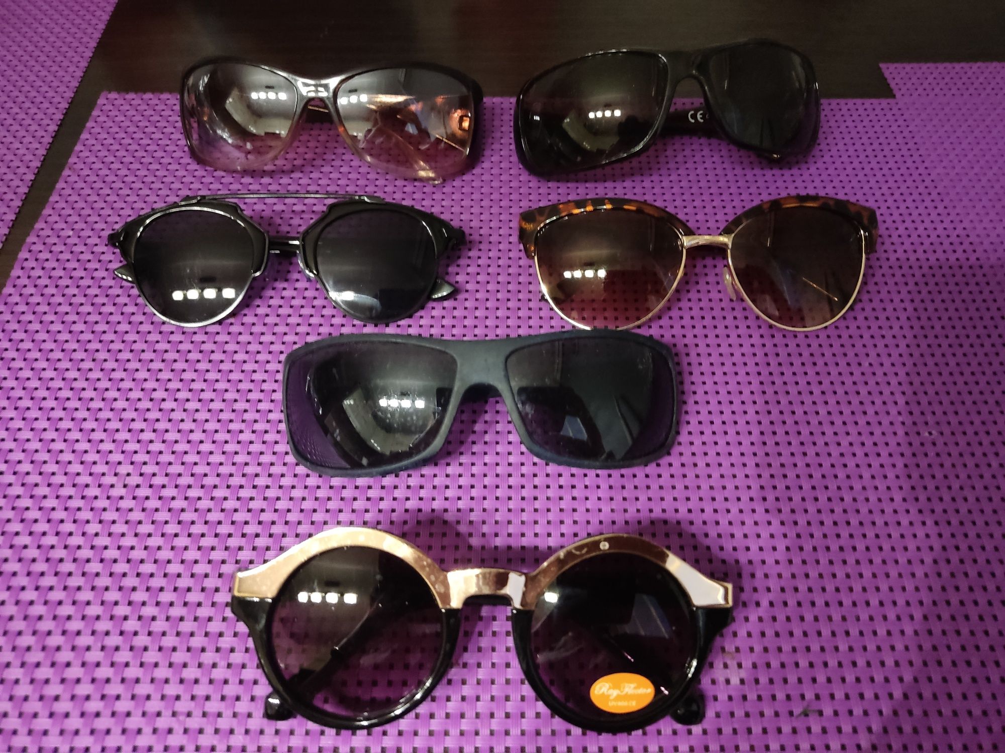 Okulary przeciwsłoneczne damskie zestaw 6 sztuk modne