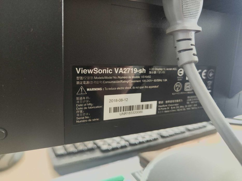 Monitor ViewSonic VA2719-SH – 27" IPS Full HD | Excelentes condições