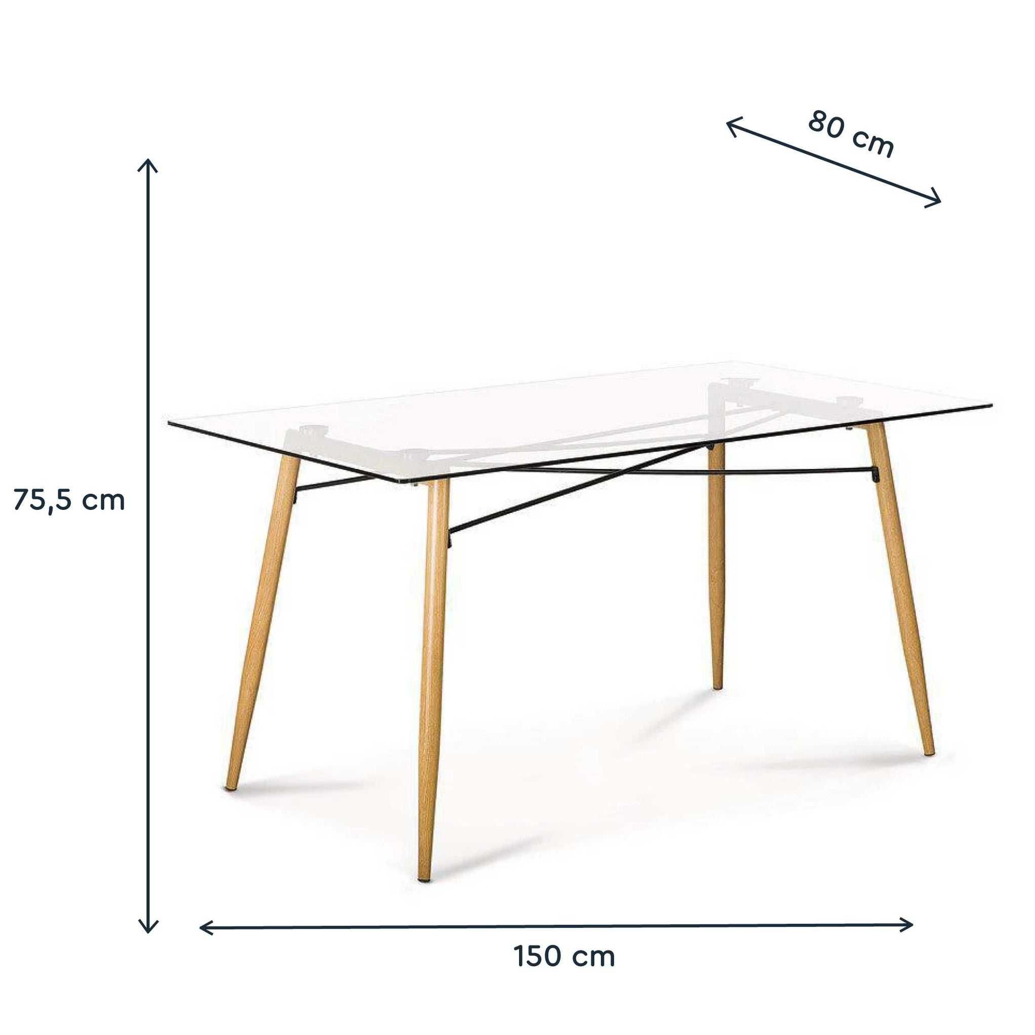 Mesa com tampo de vidro