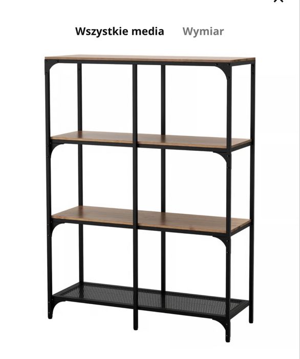 FJÄLLBO Regał, czarny, 100x136 cm