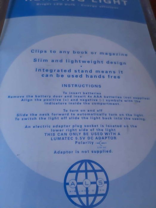 Lampka LED z klipsem do czytania książki kompaktowa