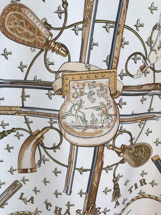 HERMES PARIS LA CHASSE A TIR винтажный шелковый платок