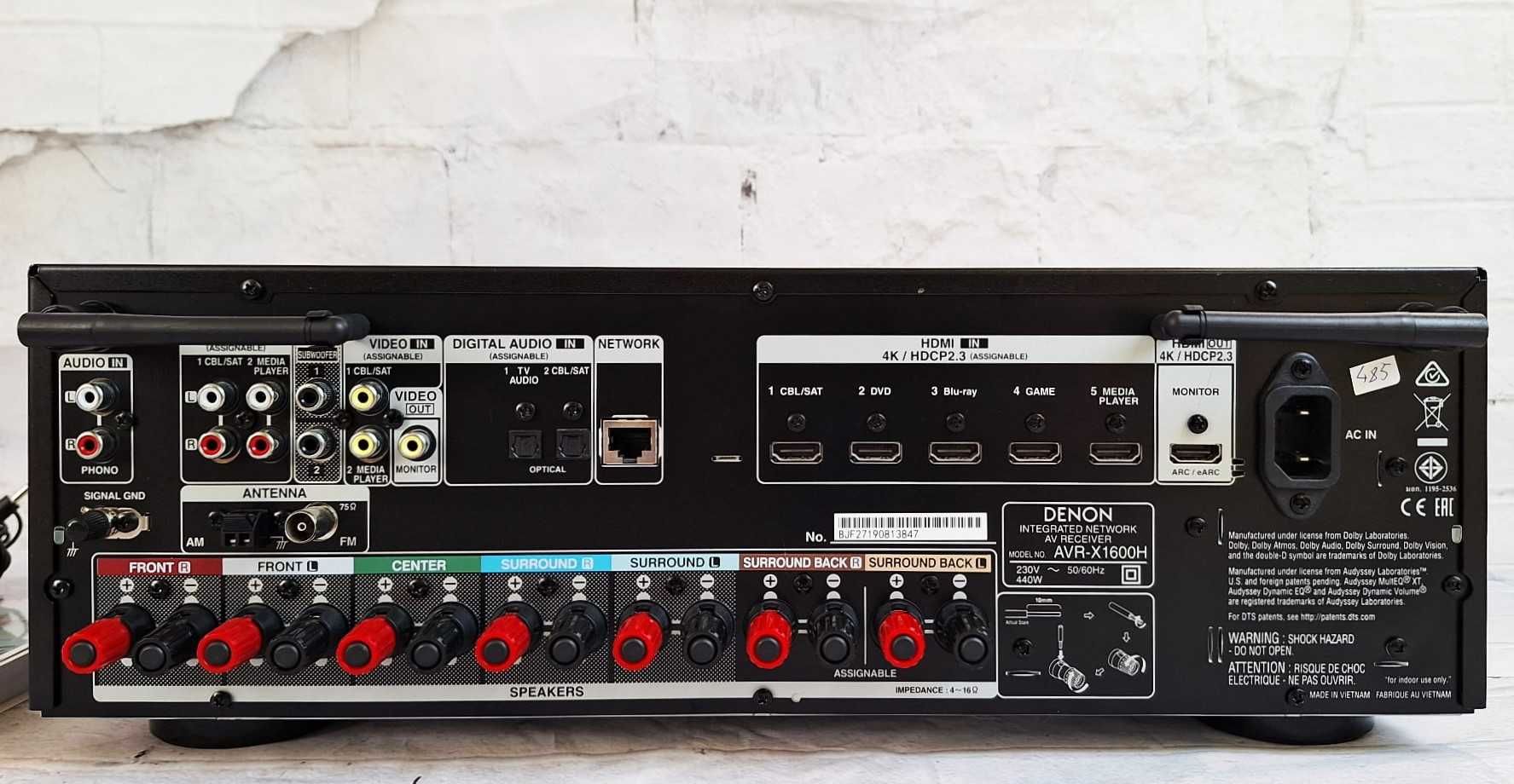 Amplituner Denon Avr X 1600 Bluetooth Dolby Atmos WiFi wzmacniacz