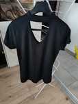 Czarny t-shirt z chokerem XL