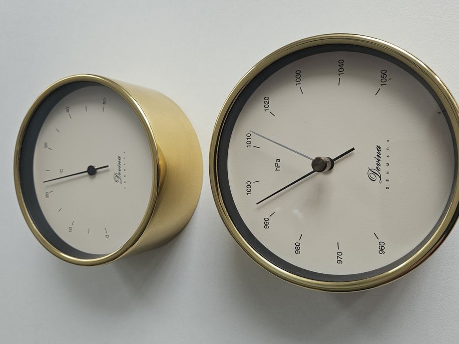 Barometr okrętowy Devina termometr mosiężny